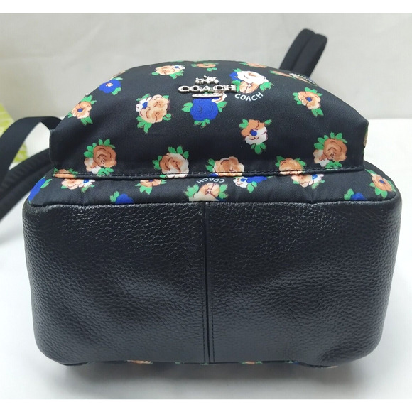 Coach Mini Charlie Tea Rose Floral Printed Nylon Zipper Backpack